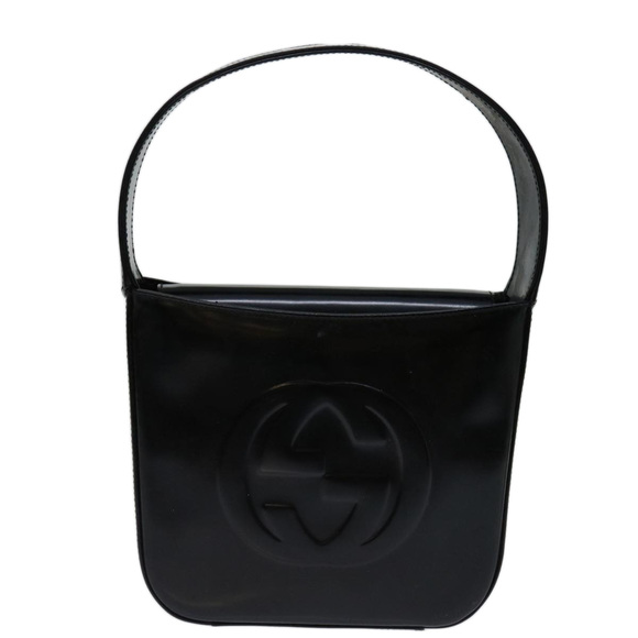 GUCCI Interlocking Hand Bag Patent leather Black 007 2023 0249 Auth ti1576 - Picture 13 of 16